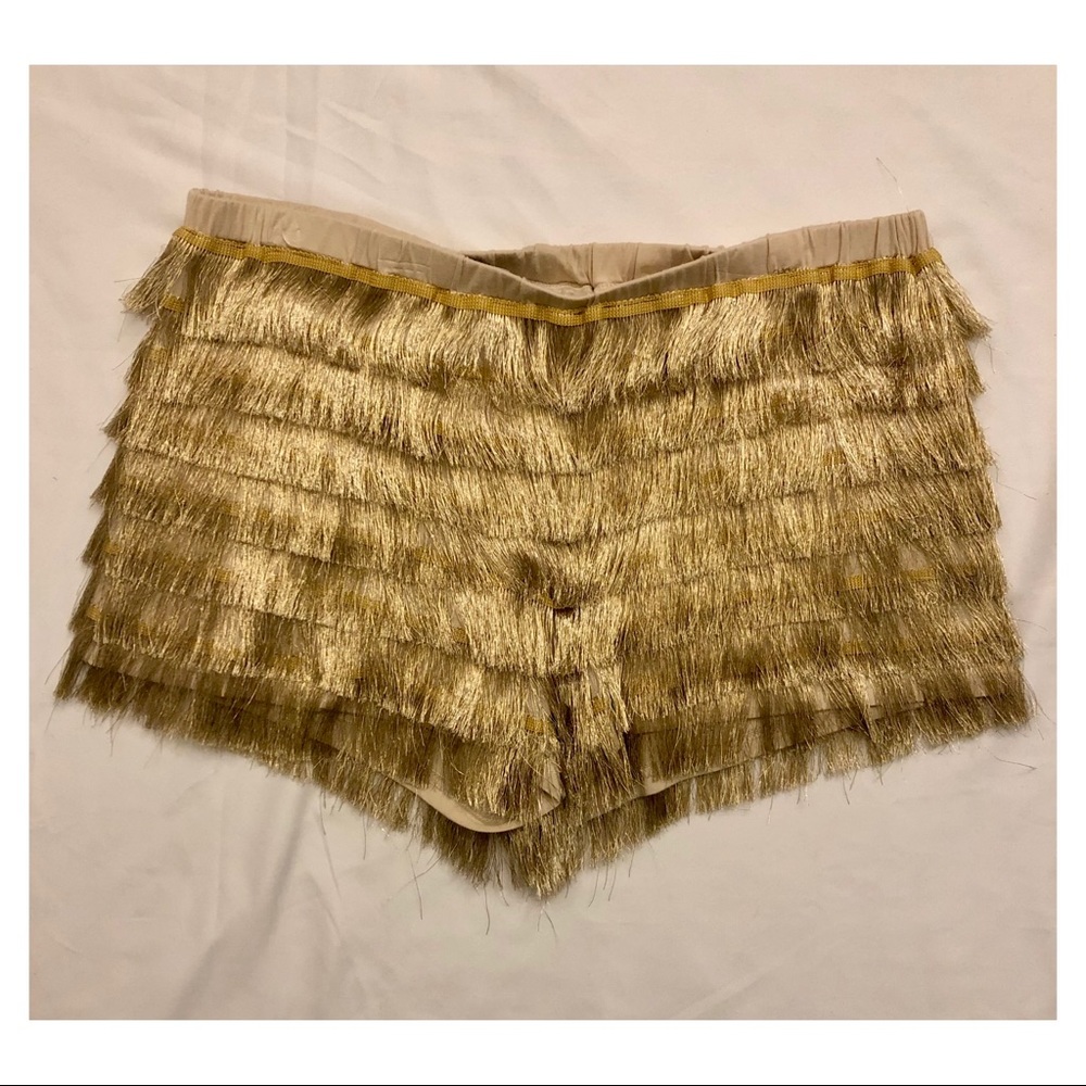 Gold Fringe Sparkle Shorts - Dance, Festival